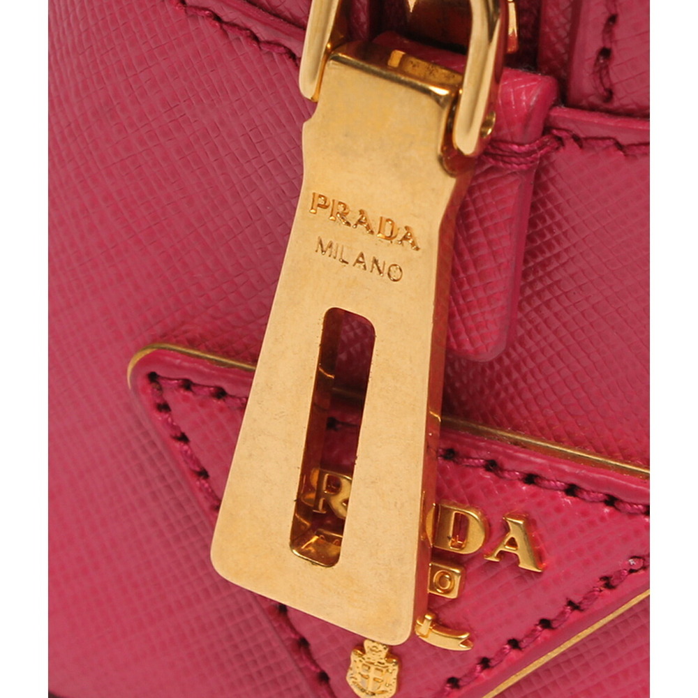 Prada Saffiano leather two-way handbag pink orange - Picture 5 of 6
